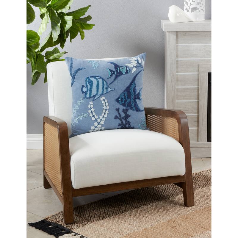 Stonewashed Pillow With Fish Design