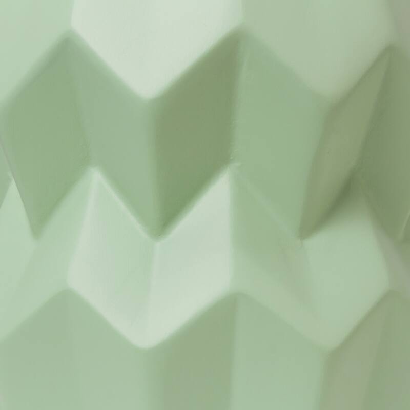 Ceramic Geometric Table Lamp with Fabric Shade for Bedroom - 6 x 6 x 13 in. (L x W x H)