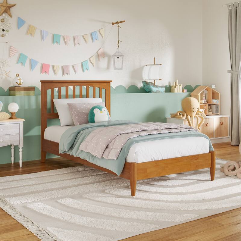 Becket Solid Wood Low Profile Platform Bed - Light Toffee - Twin