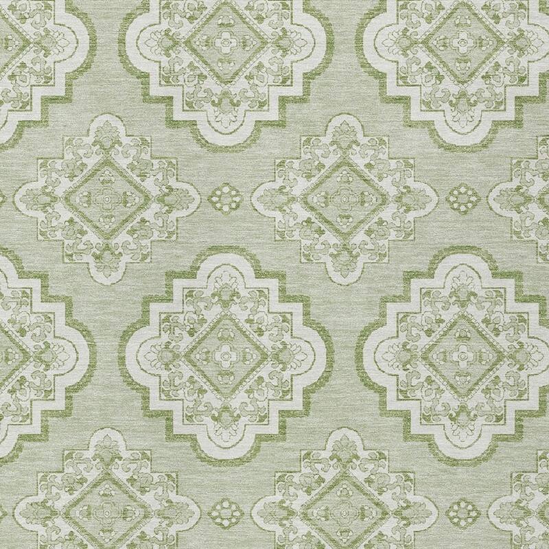 HomeRoots Medallion Transitional Rectangle Outdoor Rug
