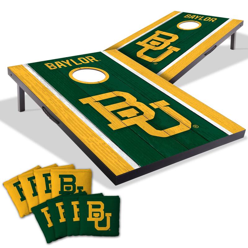 Baylor Bears NCAA Compact 2x3 Tailgate Cornhole Board Set - Include Case & LED Lights