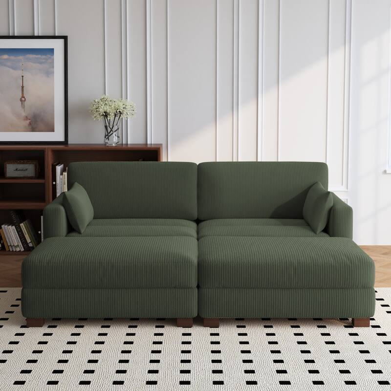 88" Convertible Larger Couch Modular Sectional Sofa Set