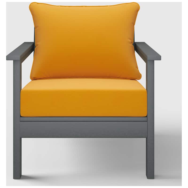 Birchwood All Weather HDPE Outdoor Patio Gray Deep Seating Conversation Set With Cushions (2-Piece)