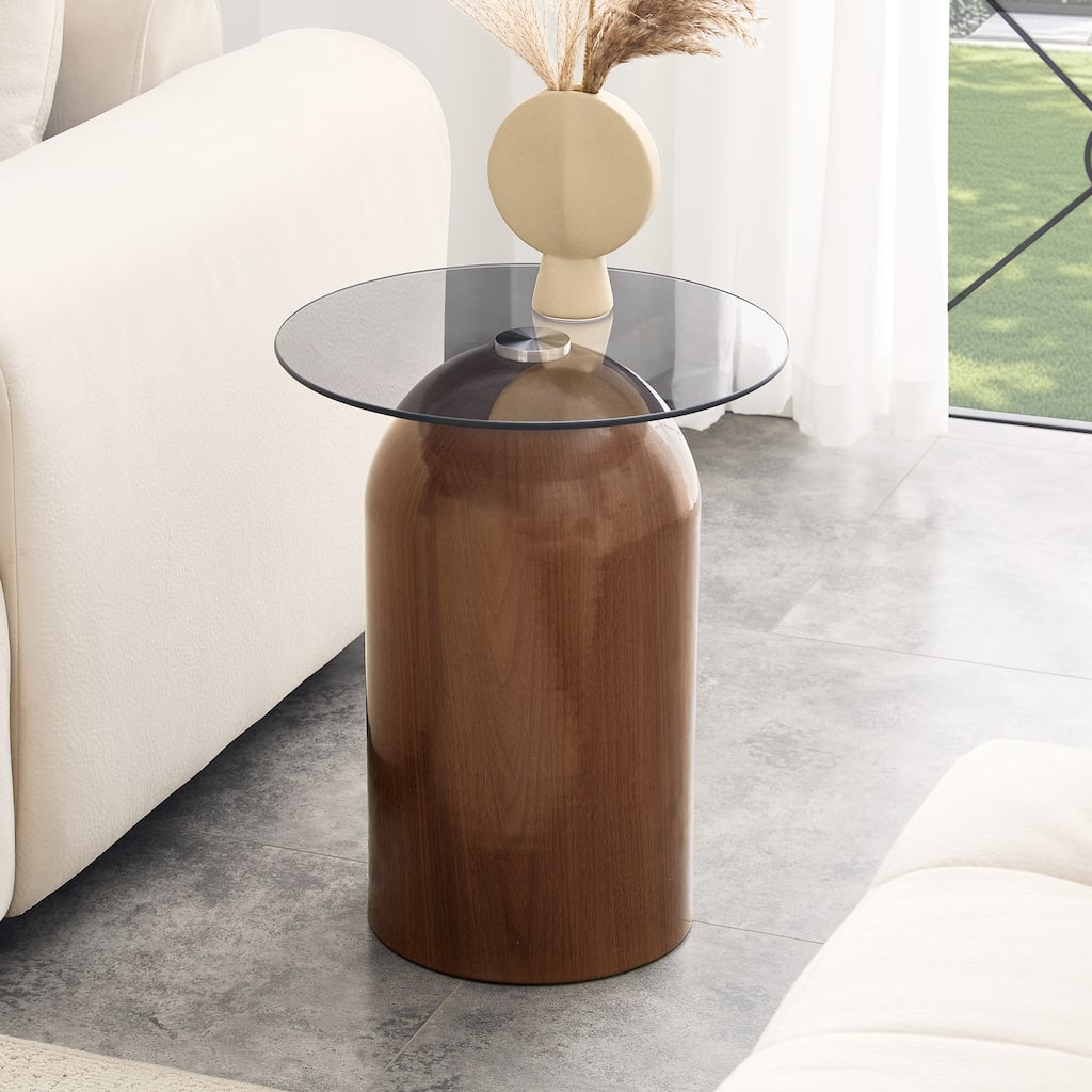 Small Coffee Table,Round Center Table,Modern Glass Coffee Table,Small Mid Century Coffee Table,Tempered Glass Top