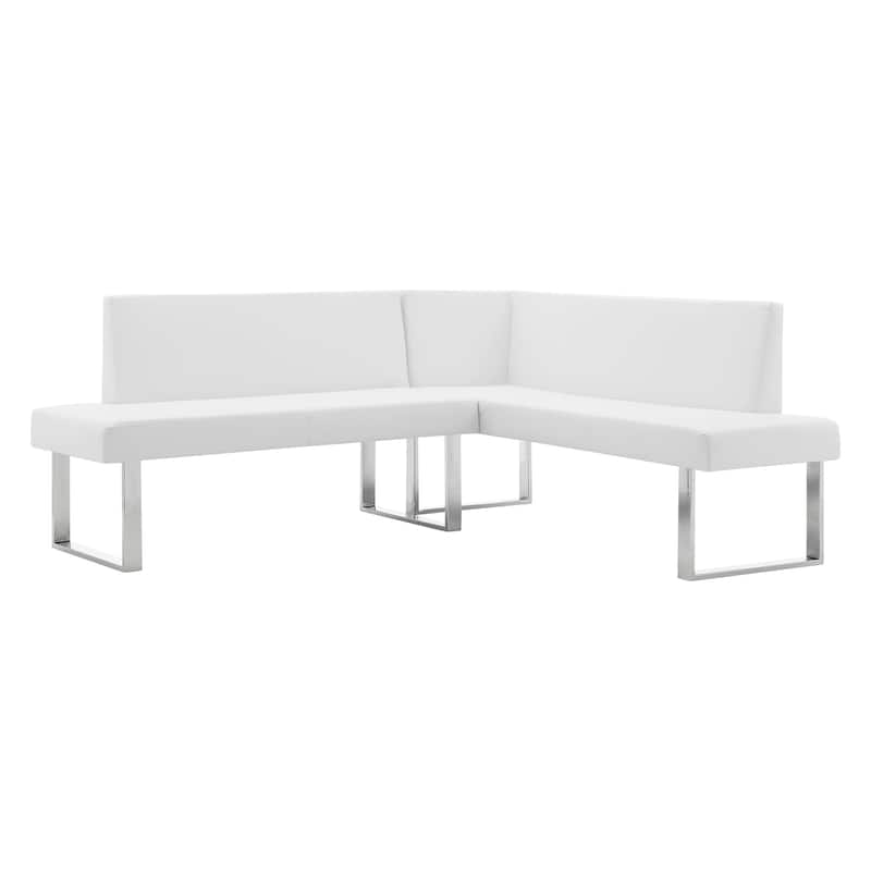 Strick & Bolton Natalia Faux Leather Corner Sofa Dining Bench