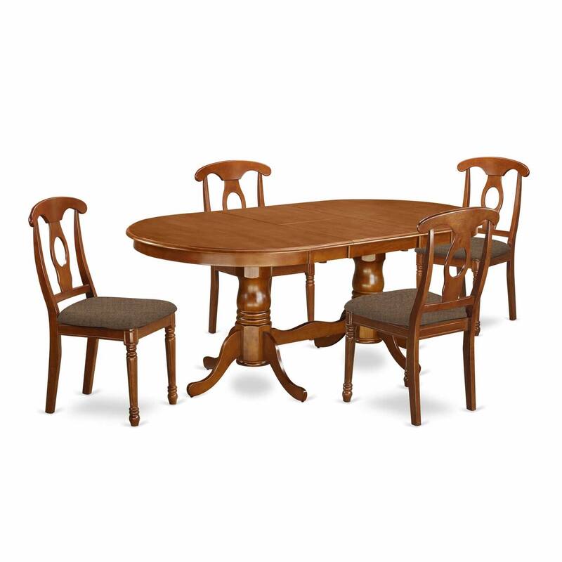 Dinette Set with Chairs - Kitchen Table Set, 9 Piece, Saddle Brown, Modern Design