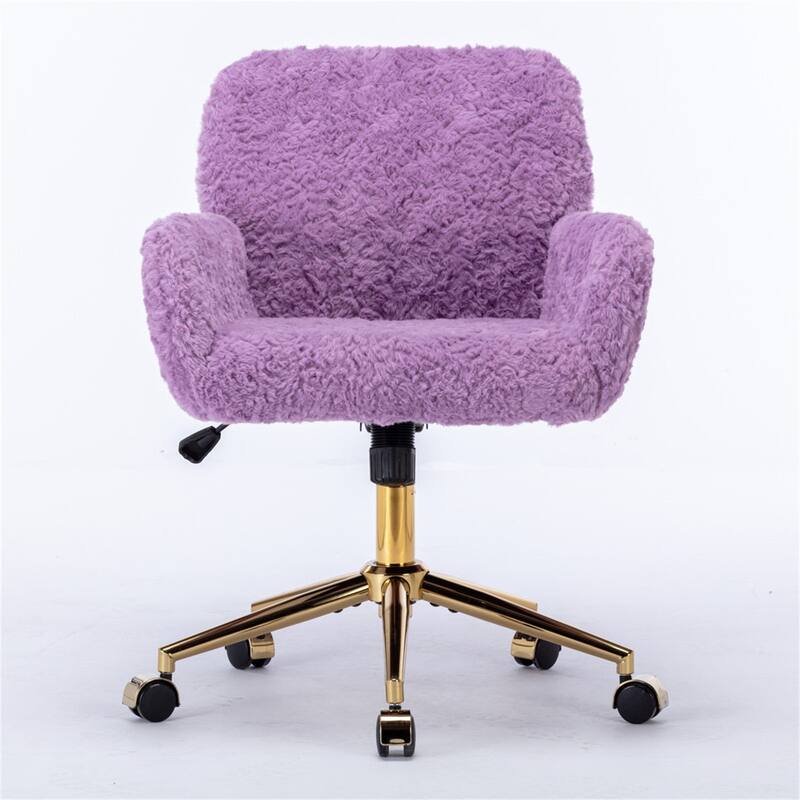 Home Swivel Office Desk Chair with Metal Base, Adjustable Vanity Chair