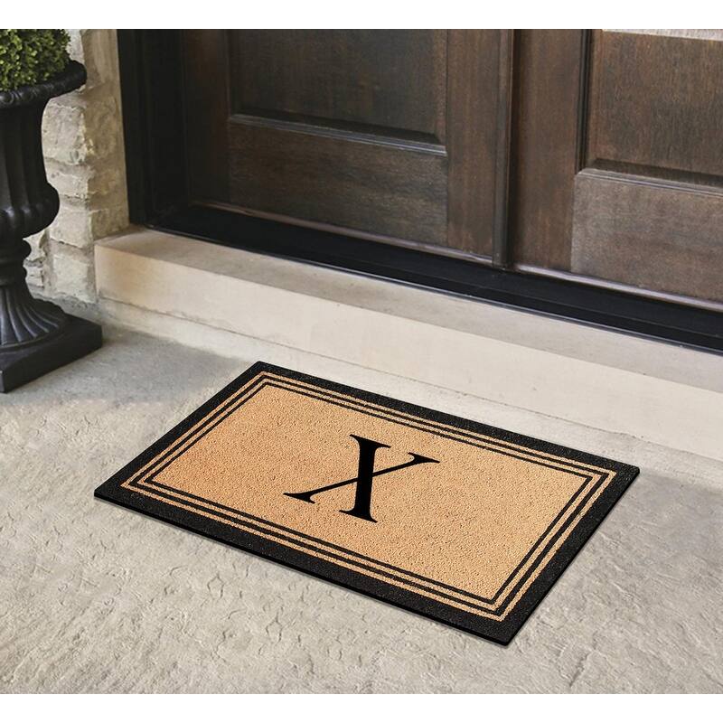 A1HC Natural Coir Doormat with Heavy Duty PVC Backing,0.75 Inch Pile Height, Perfect for Outdoor Use