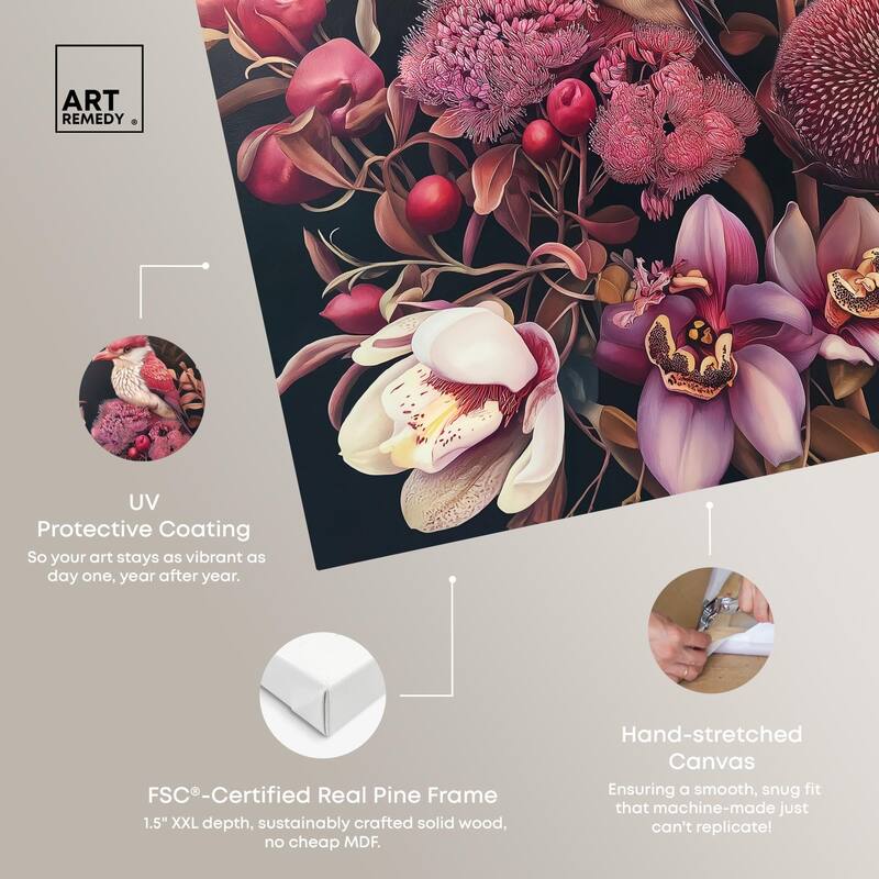 Bird and Bloom Canvas by Art Remedy, Gallery Wrapped