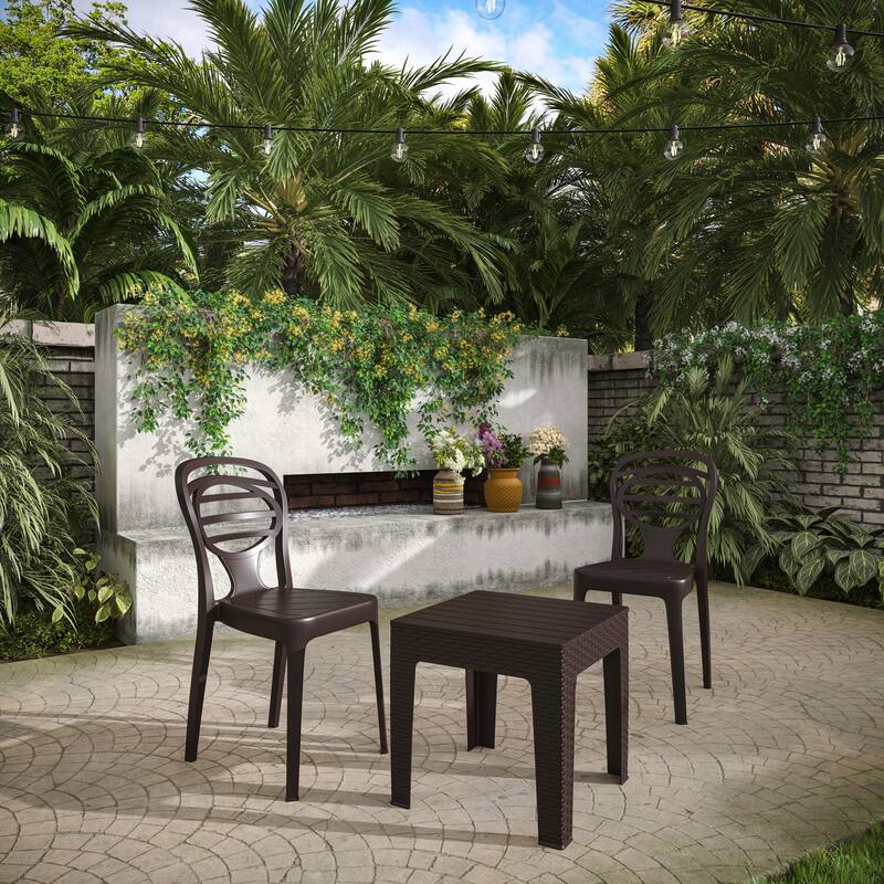 Kova Chairs and Trillia Bistro Set - Brown