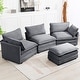 preview thumbnail 136 of 150, Corduroy Sectional Sofa with Removable Ottomans & Ultra-soft Cushions for Living Room & Bedroom