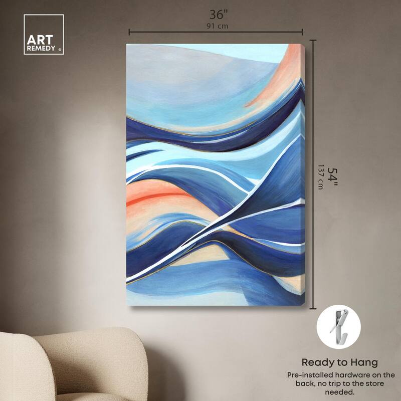 Glowing Blue II Canvas by Art Remedy, Gallery Wrapped