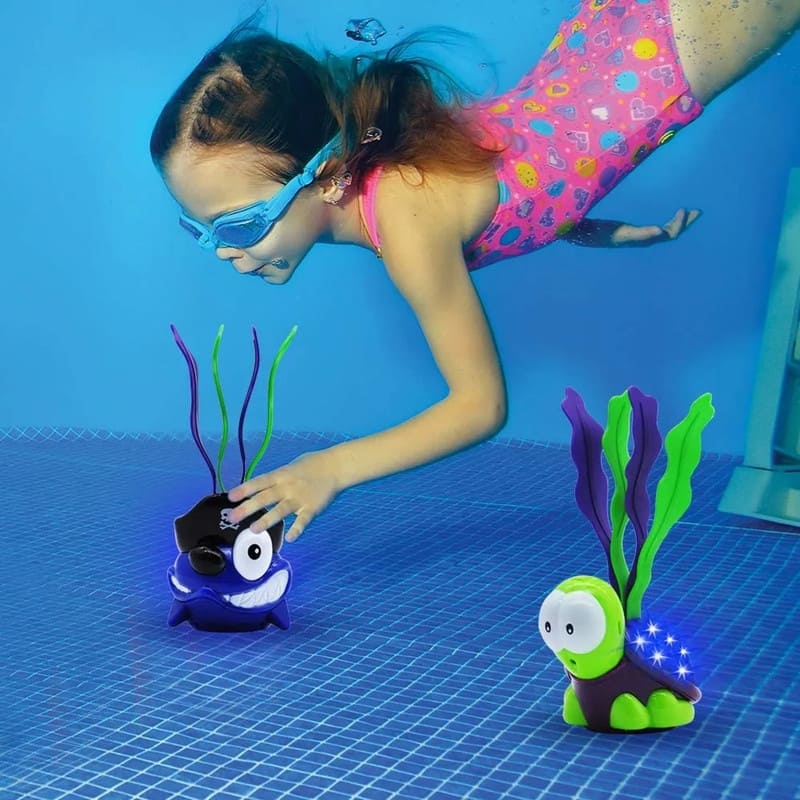 Syncfun 3 Pack Light-up Diving Pool Toys Set, Turtle Shark Seaweed - 4 ...