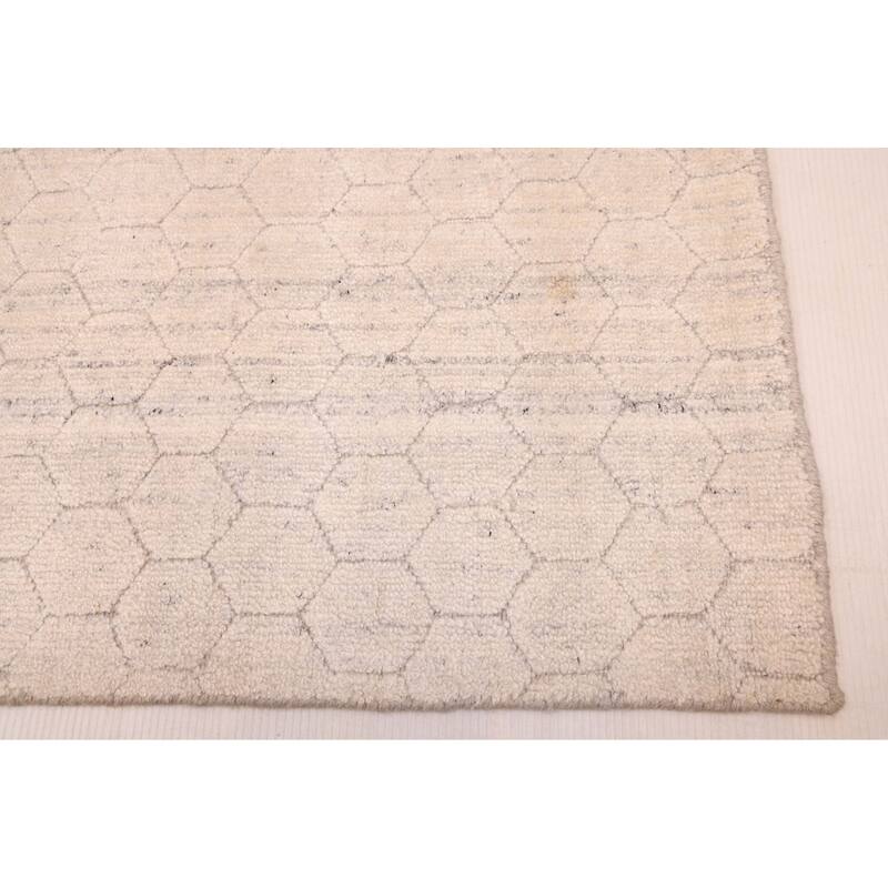 ECARPETGALLERY Hand Loomed Elysian Ivory Silk Rug - 8'0 x 9'10