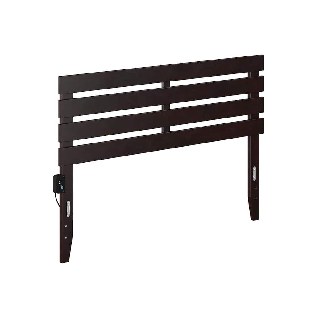 Queen Headboard Rustic Espresso Wood Panel Bed Frame Modern Farmhouse Bedroom