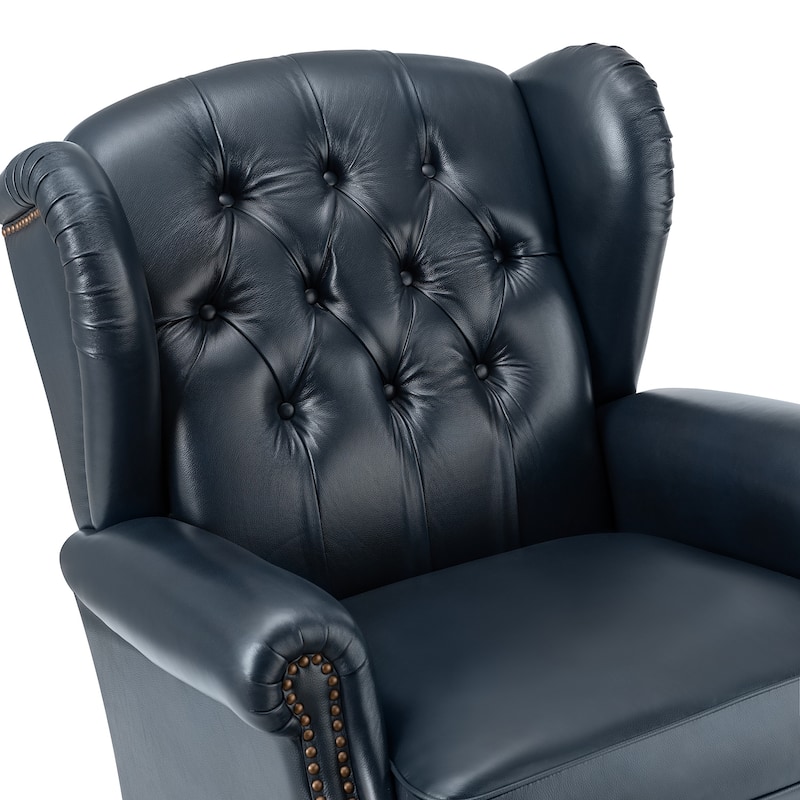 Alex Classic Leather Armchair with Nailhead Trim by HULALA HOME