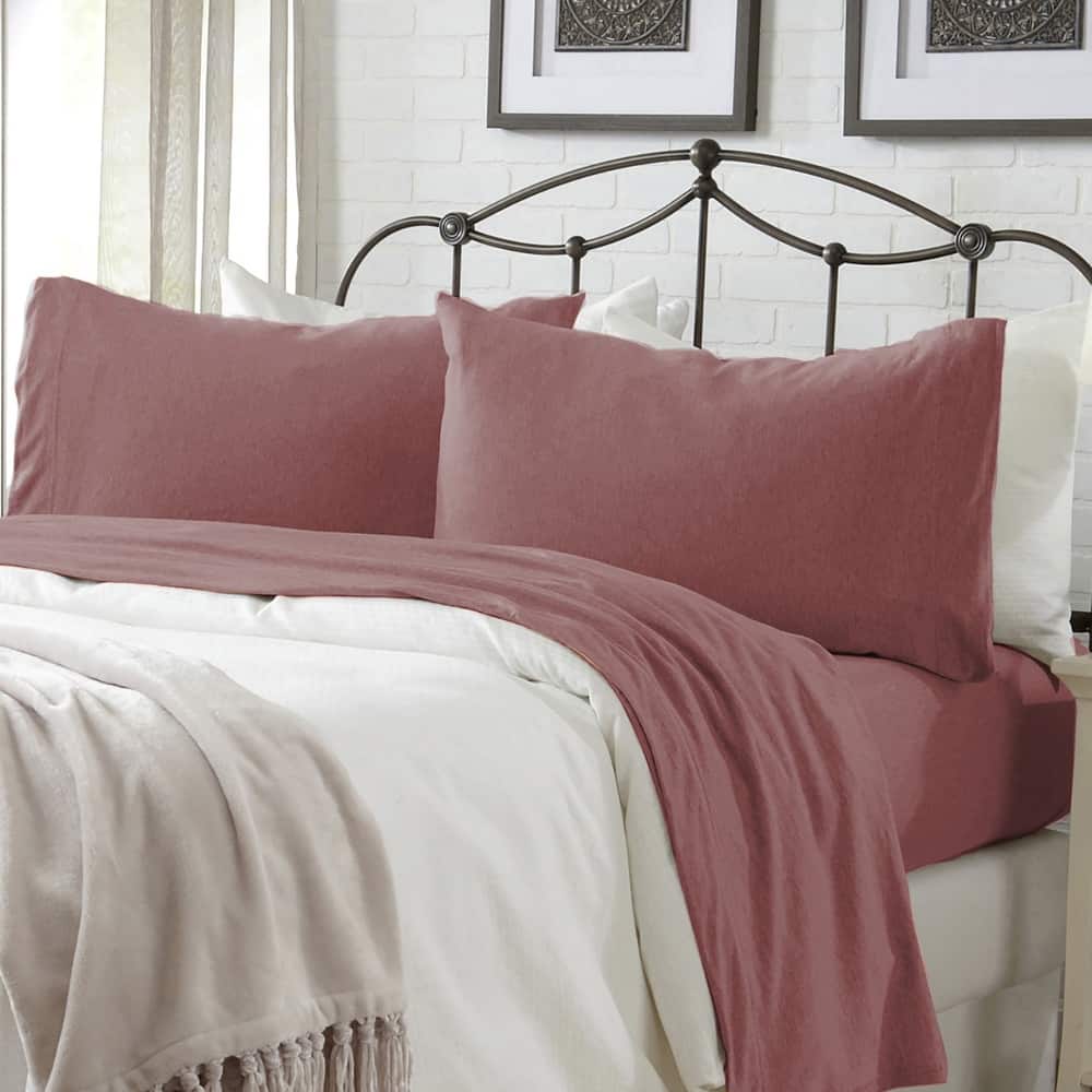 Linery & Co. Heathered Melange Cotton Jersey Knit Sheet Set