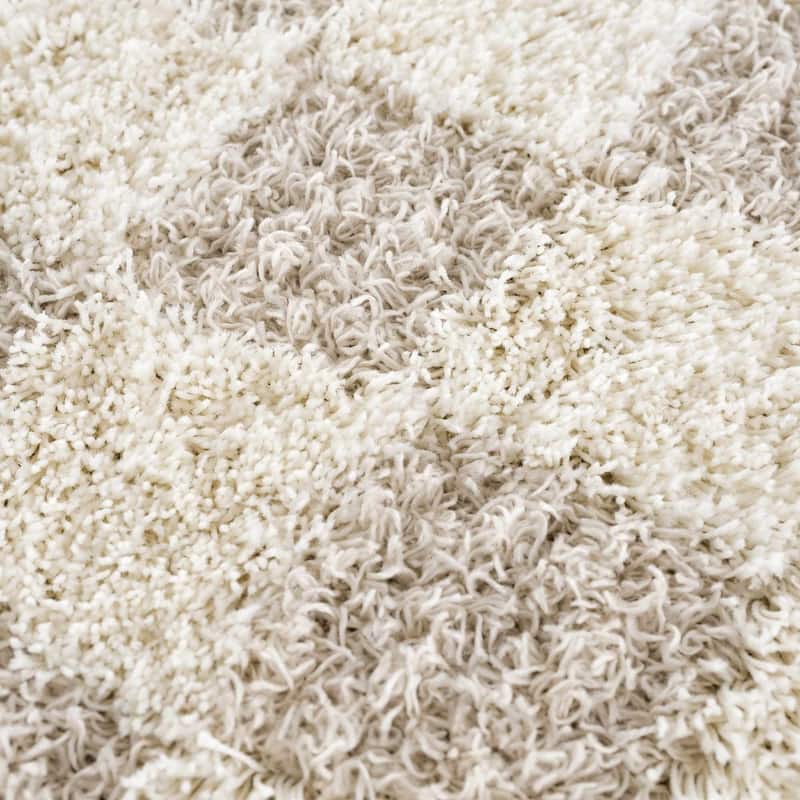 Hauteloom Atira Living Room, Bedroom Area Rug - Contemporary - Plush Pile - Light Gray,Cream - 7'10" x 10'3"