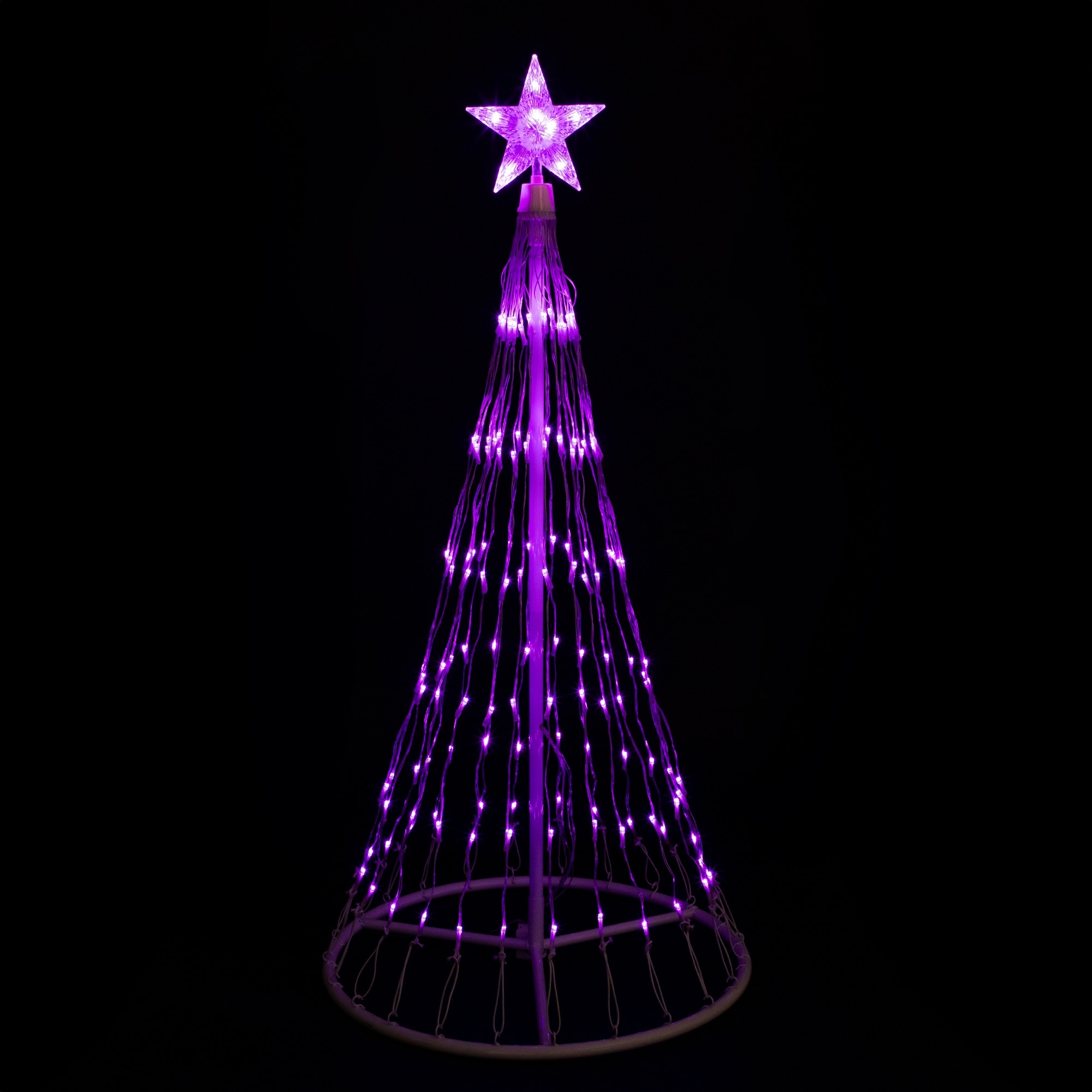 4' Purple LED Lighted Show Cone Christmas Tree Outdoor Decor