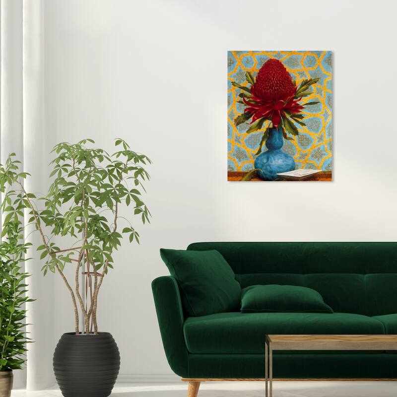 Wynwood Studio Canvas Floral and Botanical Lucien Henry - Waratah Red and Traditional Wall Art Canvas Print - 20 x 24