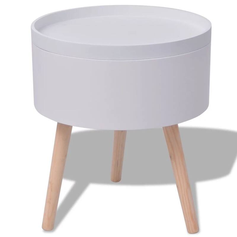 vidaXL Side Table with Serving Tray Accent Sofa End Table Furniture Round