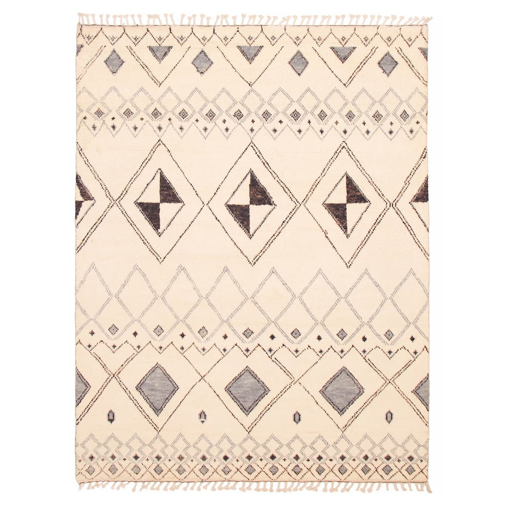ECARPETGALLERY Hand-knotted Pak Finest Marrakesh Cream Wool Rug - 8'1 x 10'5