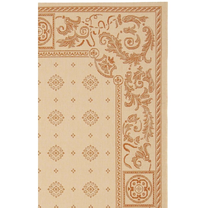 SAFAVIEH Courtyard Steve Indoor/ Outdoor Waterproof Patio Backyard Rug - 5'3" x 7'7" - Natural/Terra
