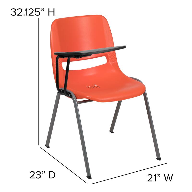 Ergonomic Shell Chair with Right Handed Flip-Up Tablet Arm