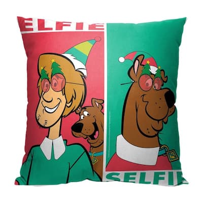 Warner Brothers Scooby Doo Elfie Selfie 18 Inch Throw Pillow