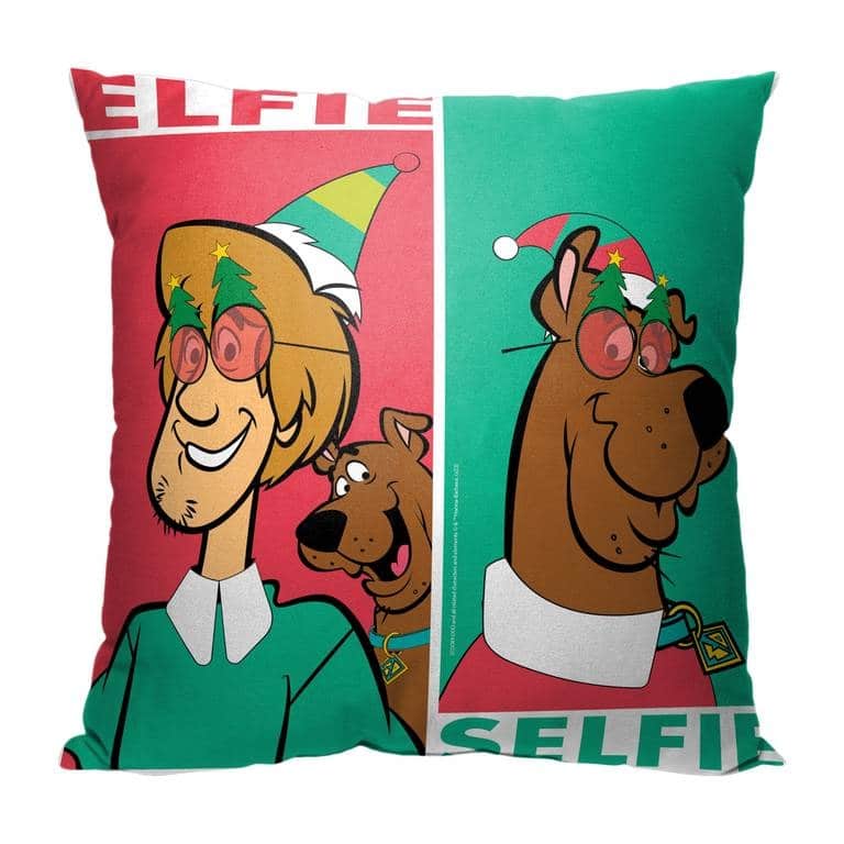 Warner Brothers Scooby Doo Elfie Selfie 18 Inch Throw Pillow
