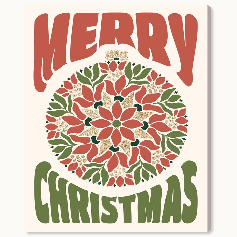 Wynwood Studio Canvas Holiday and Seasonal Classic Christmas Glam Ornament Red Modern & Contemporary Wall Art Canvas Print