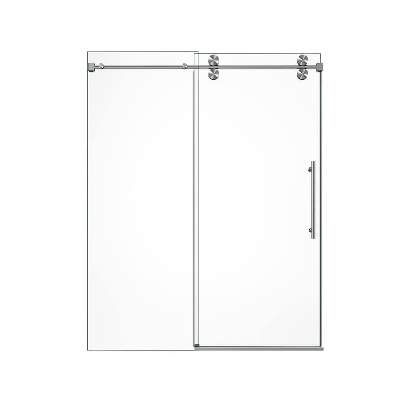 GDFStudio - Modern America Design Frameless Single Sliding Shower Door with 5/16" SGCC Tempered Glass & Stainless Steel Hardware