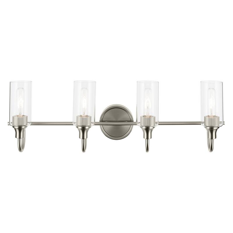 Kichler Lighting Kavi 31.5" 4-Light Vanity Light with Clear Glass in Brushed Nickel