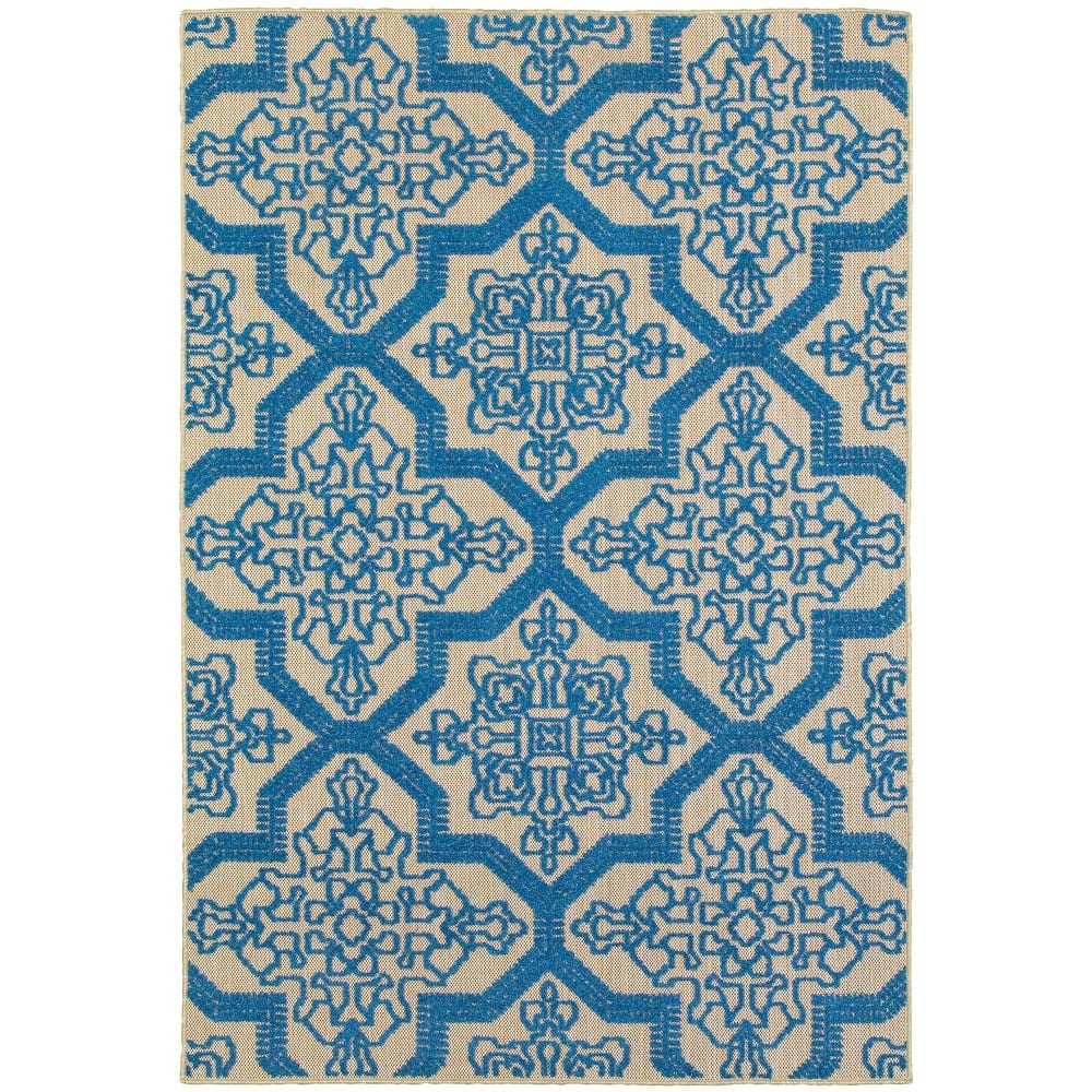 Style Haven Cara Mixed Pile Floral Medallions Indoor/ Outdoor Area Rug