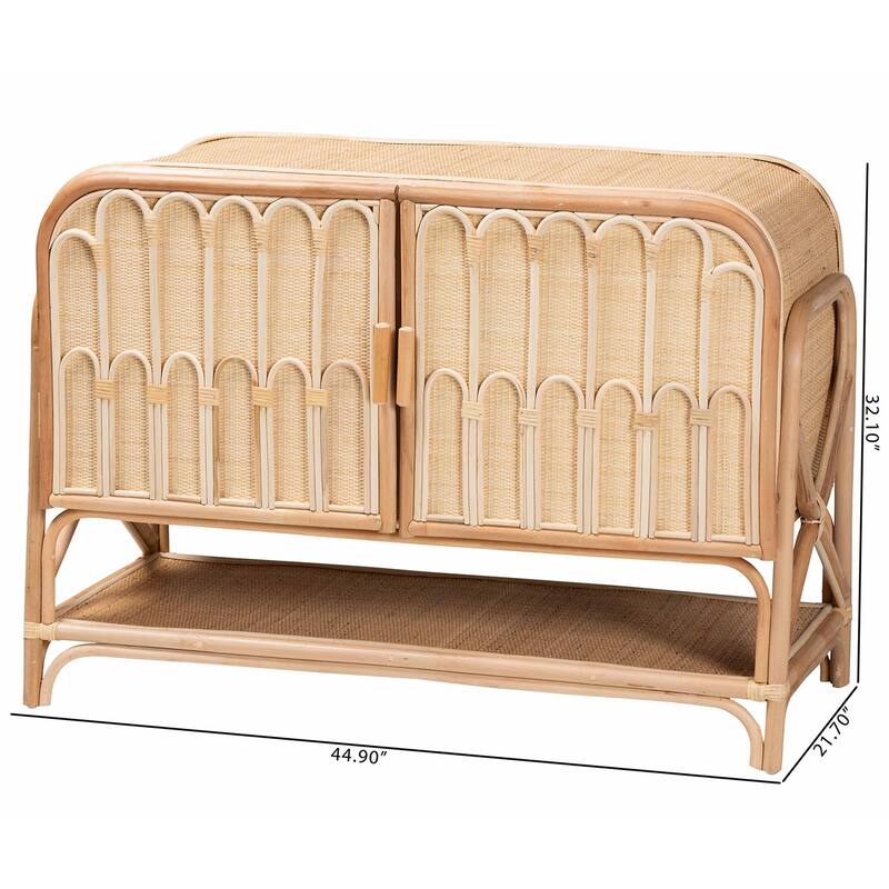 Gitano Bohemian Natural Rattan 2-Door Storage Cabinet