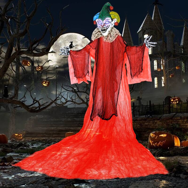 13.1 FT Hanging Halloween Clown with Lighted Eyes and Adjustable Arms