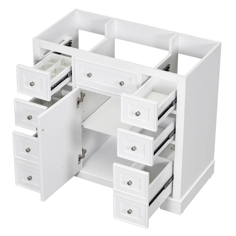 36" Bathroom Vanity without Sink, with 1 Cabinet and 6 Drawers