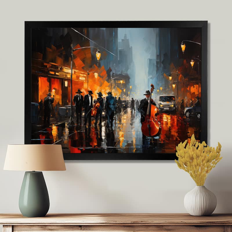 Designart "African American Harlem City" African American Framed Wall Art Prints