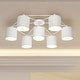preview thumbnail 2 of 1, Eglo Staiti 33-Inch 7-Light White Semi Flush Mount Ceiling Light