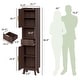 preview thumbnail 13 of 19, Garvee 67" Tall Freestanding Narrow Raised Bathroom Laundry Storage Cabinet with Drawer