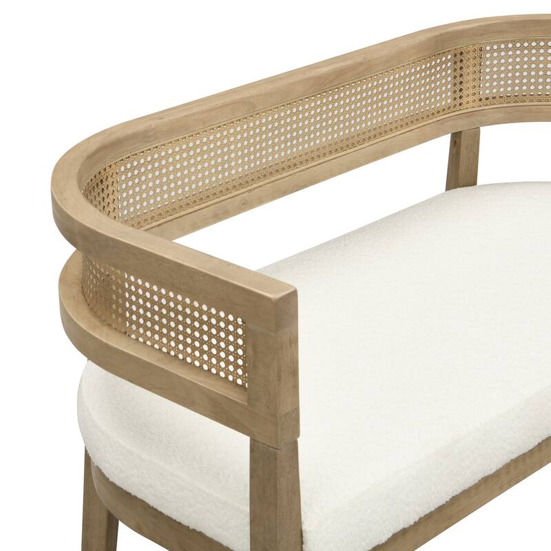 Christopher Knight Home - Modern Rattan Upholstered Loveseat with Hand-Woven Backrest