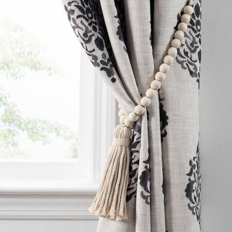 Nomad Decorative Wooden Fringe Tassel Window Curtain Tieback