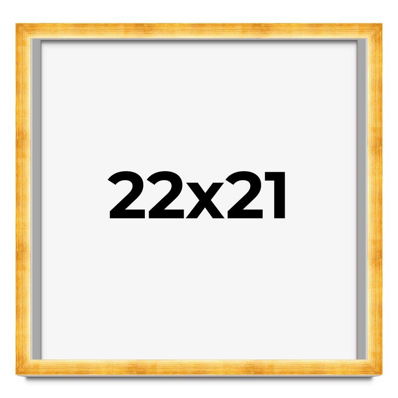 22x21 Shadow Box Frame Gold | 1.625 Inches Deep Real Wood Traditional