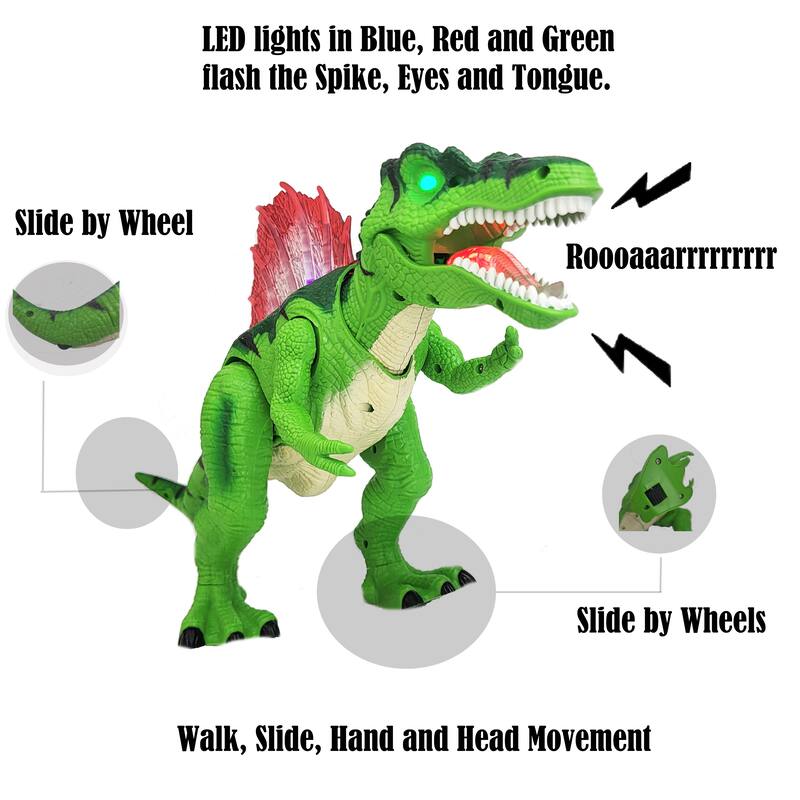 Walking and Shake Head with Roar Sound and Light Dinosaur Toy