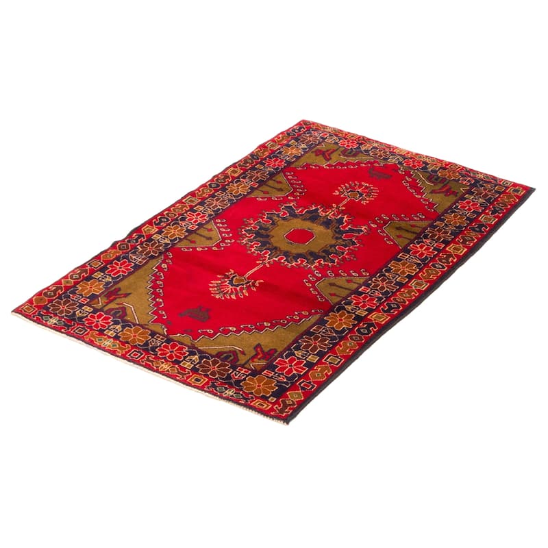 Teimani Red Rug 3'2" x 5'1" - 3'2 x 5'1