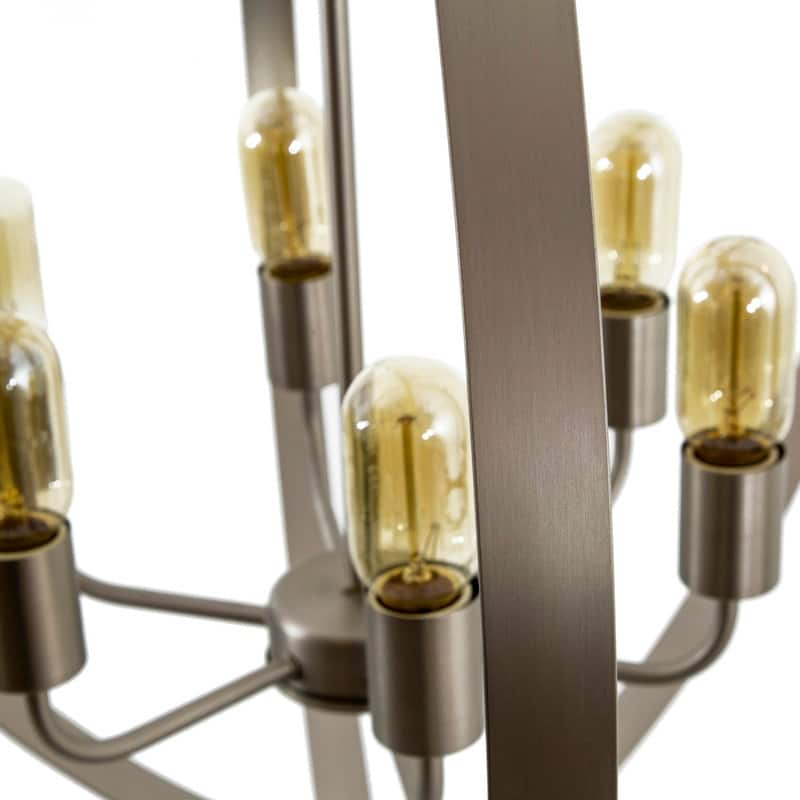 Tira 6-Light Orb Chandelier in Satin Nickel Finish - 29.9 x 29.1 x 27.7