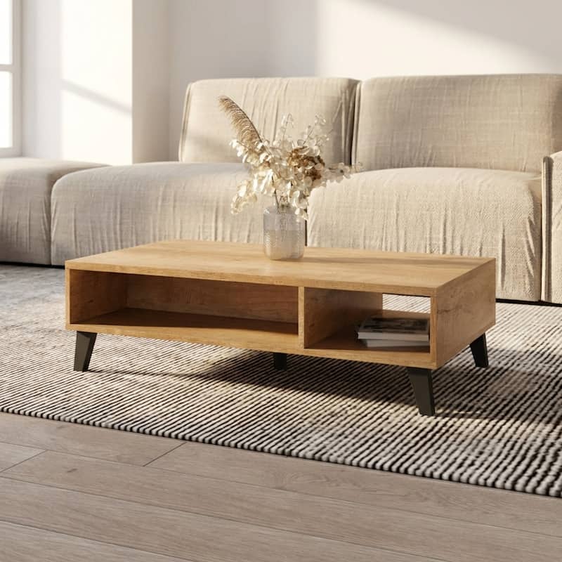 Meble Furniture Nord 43-Inch Modern Matte Coffee Table - Scandinavian European Design 13.7-Inch Height
