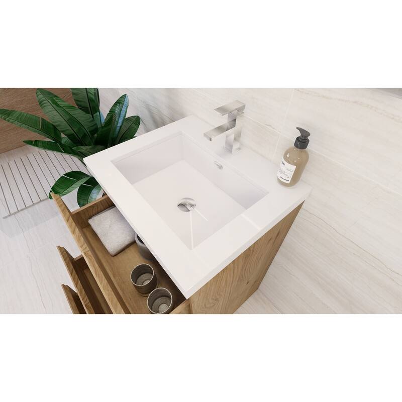 Aron 24'' Freestanding Vanity with Reinforced Acrylic Sink
