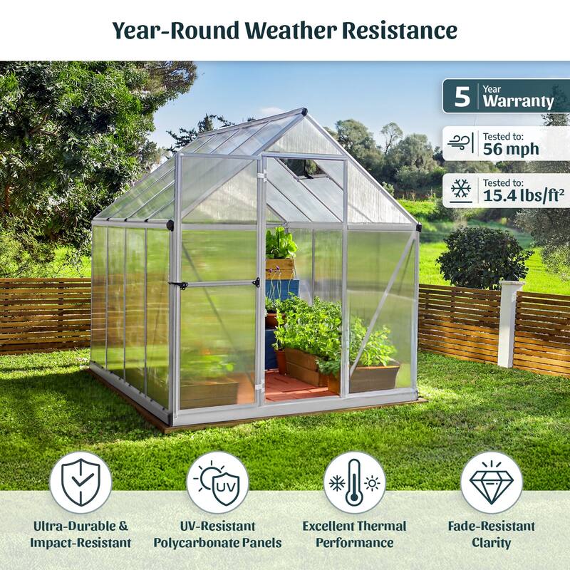 Mythos 6 ft. Green/Multiwall DIY Greenhouse Kit