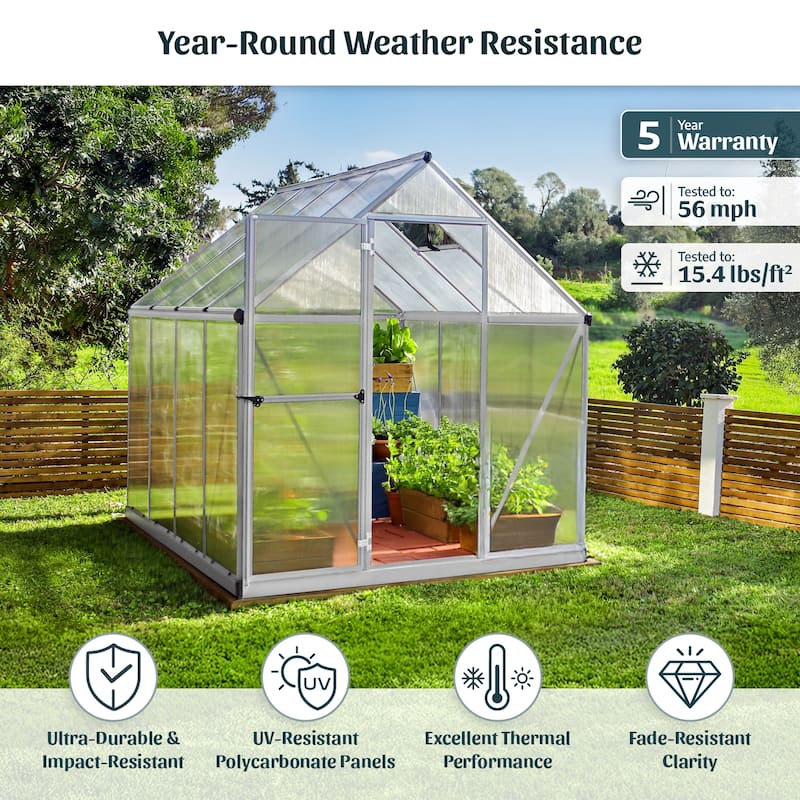 Mythos 6 ft. Silver/Multiwall DIY Greenhouse Kit